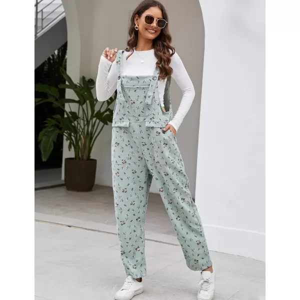 Flygo Womens Overalls Cotton Linen Overalls for Women Loose Fit Harem Wide Leg Jumpsuit with Pockets