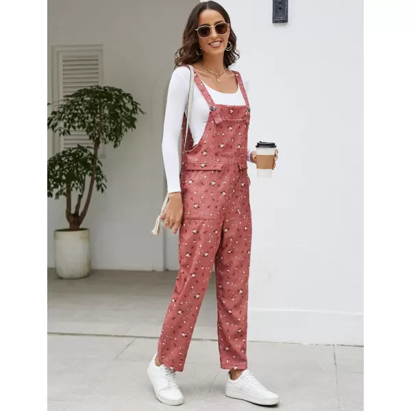 Flygo Womens Overalls Cotton Linen Overalls for Women Loose Fit Harem Wide Leg Jumpsuit with Pockets