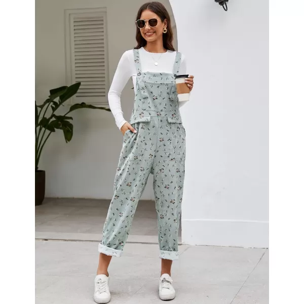 Flygo Womens Overalls Cotton Linen Overalls for Women Loose Fit Harem Wide Leg Jumpsuit with Pockets