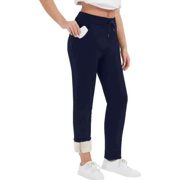 Flygo Womens Sherpa Lined Athletic Sweatpants Winter Active Joggers Fleece Pants)
