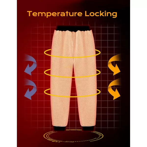 Flygo Womens Sherpa Lined Athletic Sweatpants Winter Active Joggers Fleece Pants)