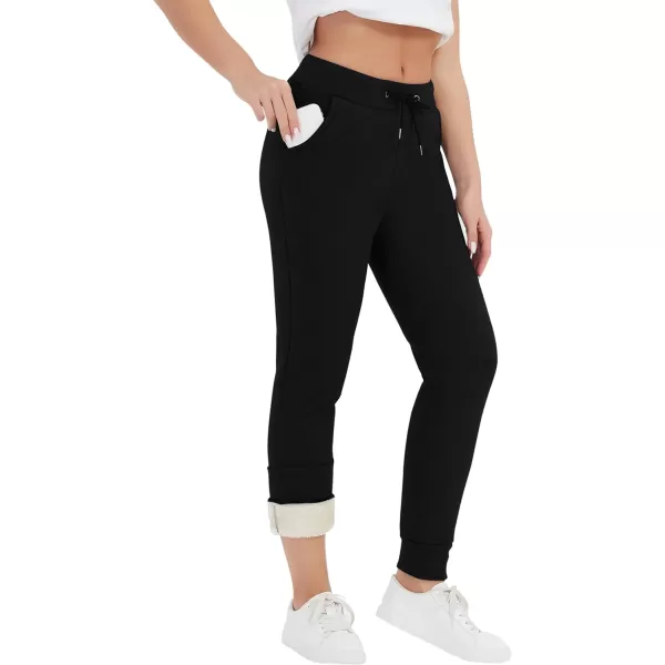 Flygo Womens Sherpa Lined Athletic Sweatpants Winter Active Joggers Fleece Pants