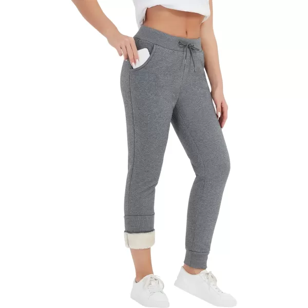 Flygo Womens Sherpa Lined Athletic Sweatpants Winter Active Joggers Fleece Pants