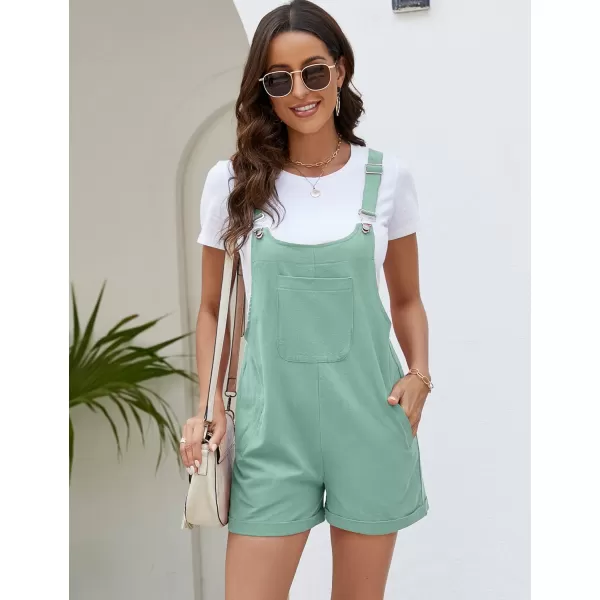 Flygo Women's Short Overalls Summer Casual Cotton Linen Adjustable Bib Shortalls Jumpsuits Romper Shorts with Pockets