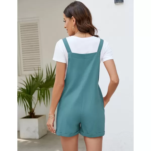 Flygo Women's Short Overalls Summer Casual Cotton Linen Adjustable Bib Shortalls Jumpsuits Romper Shorts with Pockets