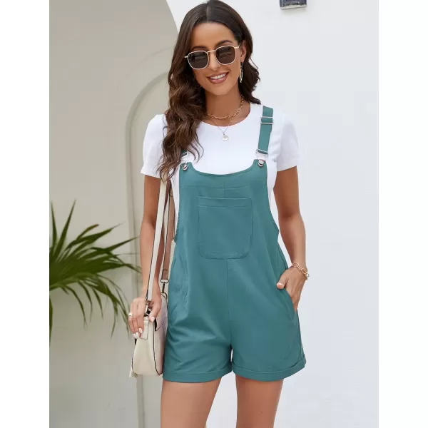 Flygo Women's Short Overalls Summer Casual Cotton Linen Adjustable Bib Shortalls Jumpsuits Romper Shorts with Pockets