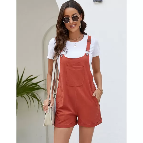 Flygo Women's Short Overalls Summer Casual Cotton Linen Adjustable Bib Shortalls Jumpsuits Romper Shorts with Pockets