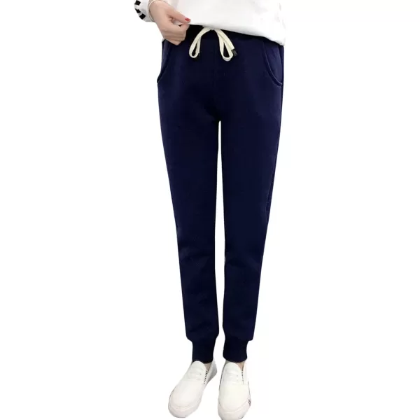 Flygo Women's Thicken Winter Casual Fleece Sherpa Lined Athletic Jogger Elastic Drawstring Sweatpants
