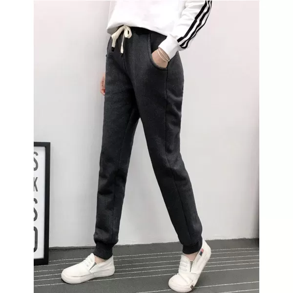 Flygo Women's Thicken Winter Casual Fleece Sherpa Lined Athletic Jogger Elastic Drawstring Sweatpants