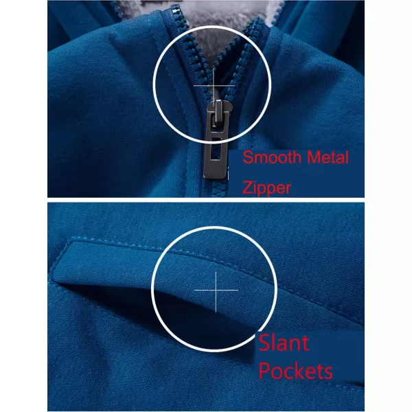 Flygo Womens Winter Thick Fleece Lined Zip Hoodie Sweatshirts Jacket Coat Outwear