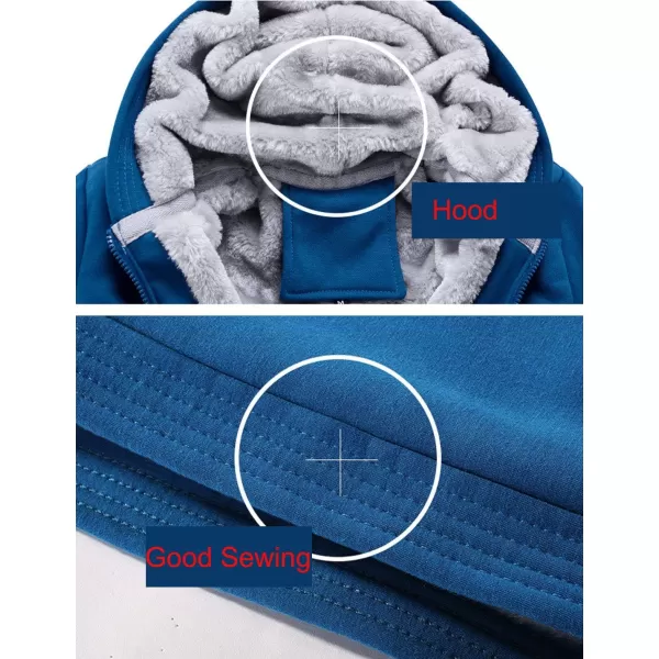 Flygo Womens Winter Thick Fleece Lined Zip Hoodie Sweatshirts Jacket Coat Outwear