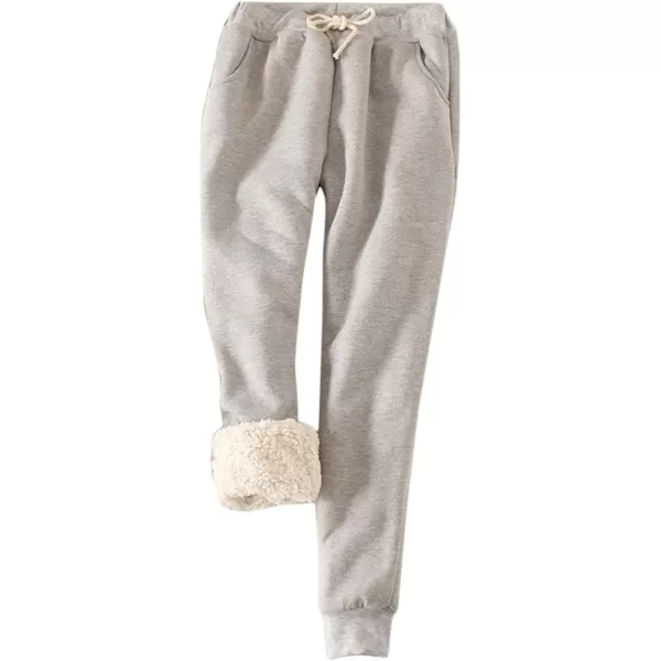 Flygo Women's Winter Warm Fleece Joggers Pants Sherpa Lined Athletic Active Sweatpants