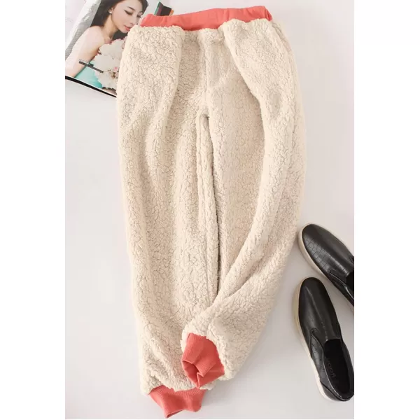 Flygo Women's Winter Warm Fleece Joggers Pants Sherpa Lined Athletic Active Sweatpants