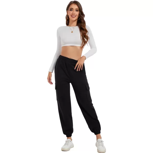 Flygo Women's Winter Warm Fleece Joggers Pants Sherpa Lined Athletic Active Sweatpants