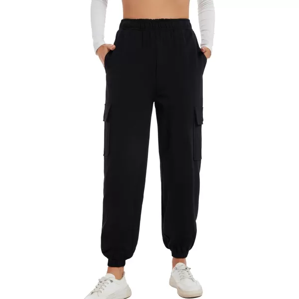 Flygo Women's Winter Warm Fleece Joggers Pants Sherpa Lined Athletic Active Sweatpants
