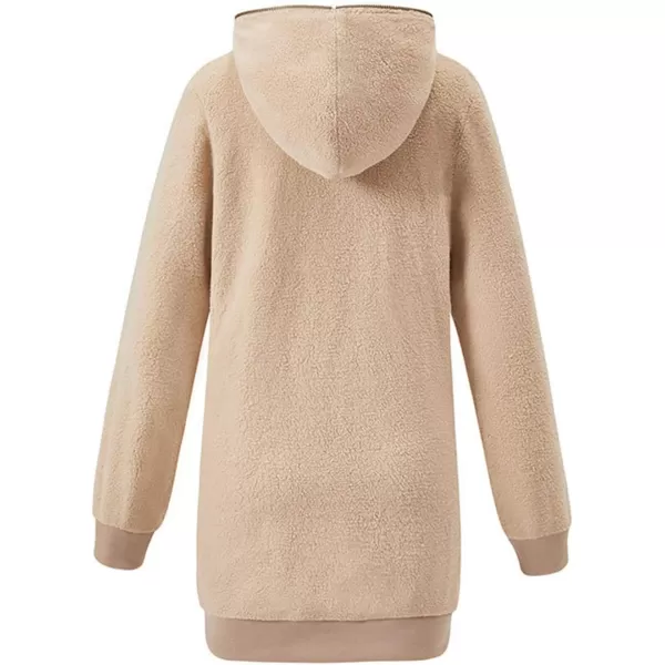 Flygo Women's Winter Warm Fuzzy Fleece Full Zipper Hooded Jacket Sherpa Sweatshirts Coat Outwear