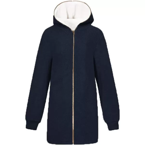 Flygo Women's Winter Warm Fuzzy Fleece Full Zipper Hooded Jacket Sherpa Sweatshirts Coat Outwear
