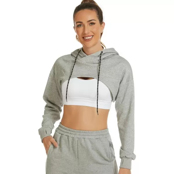 Flygo Crop Top Hoodies for Women Long Sleeve Pullover Super Cropped Hoodie Sweatshirt Tops