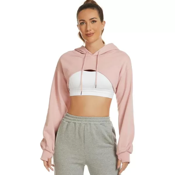 Flygo Crop Top Hoodies for Women Long Sleeve Pullover Super Cropped Hoodie Sweatshirt Tops