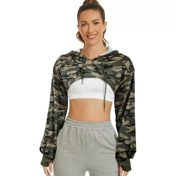 Flygo Crop Top Hoodies for Women Long Sleeve Pullover Super Cropped Hoodie Sweatshirt Tops