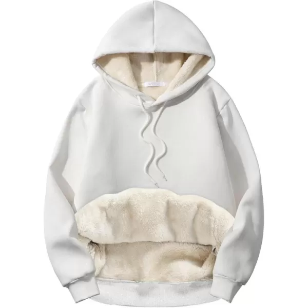Flygo Men's Casual Fleece Sherpa Lined Hoodie Winter Warm Pullover Hooded Sweatshirt