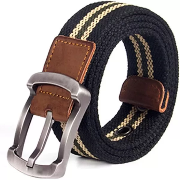 Flygo Men's Juniors Casual Braided Canvas Woven Fabric Belt