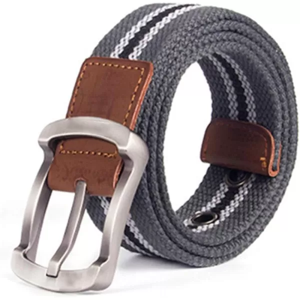 Flygo Men's Juniors Casual Braided Canvas Woven Fabric Belt