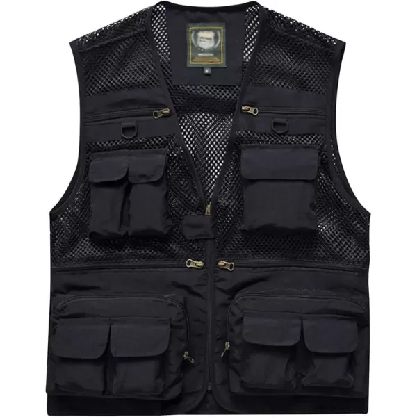 Flygo Men's Summer Mesh Fishing Vest Outdoor Photography Journalist Travel Vest with Pockets