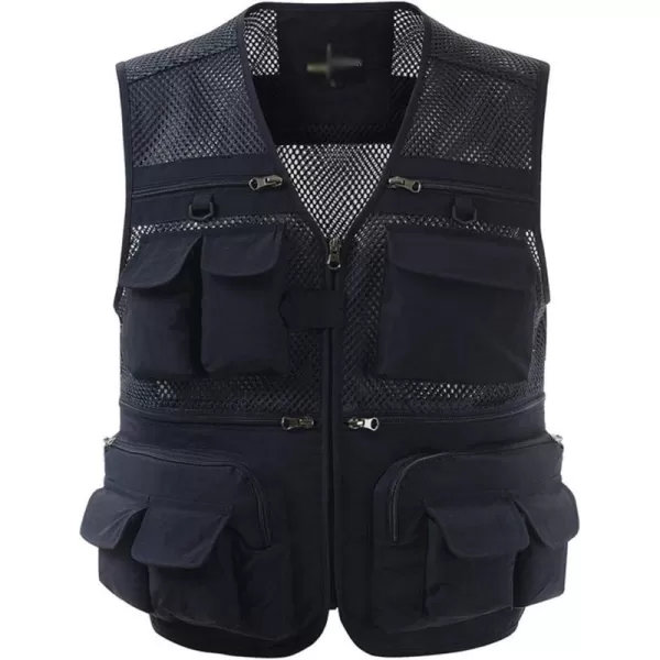 Flygo Men's Summer Mesh Fishing Vest Outdoor Photography Journalist Travel Vest with Pockets