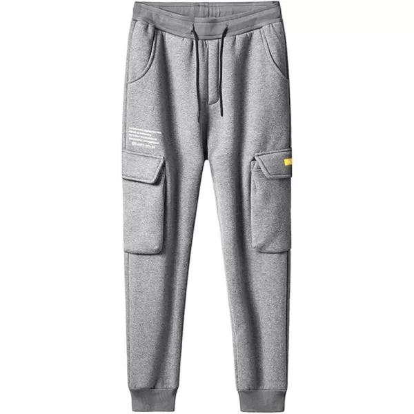 Flygo Men's Winter Casual Fleece Sherpa Lined Athletic Jogger Elastic Drawstring Thicken Sweatpants