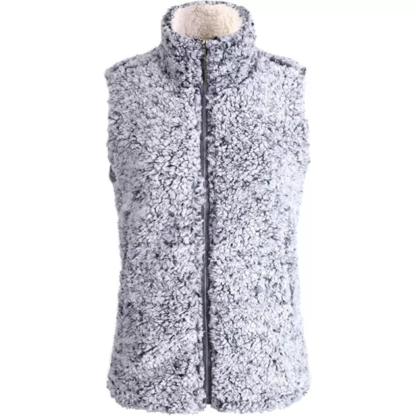 Flygo Women's Casual Zip Up Sherpa Fleece Fuzzy Sleeveless Vest Jacket