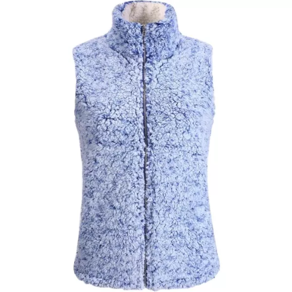 Flygo Women's Casual Zip Up Sherpa Fleece Fuzzy Sleeveless Vest Jacket