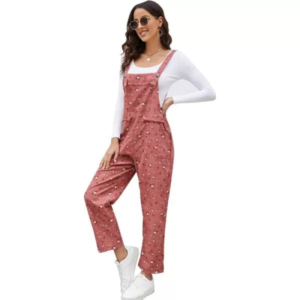 Flygo Womens Overalls Cotton Linen Overalls for Women Loose Fit Harem Wide Leg Jumpsuit with Pockets