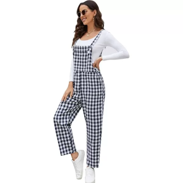 Flygo Womens Overalls Cotton Linen Overalls for Women Loose Fit Harem Wide Leg Jumpsuit with Pockets