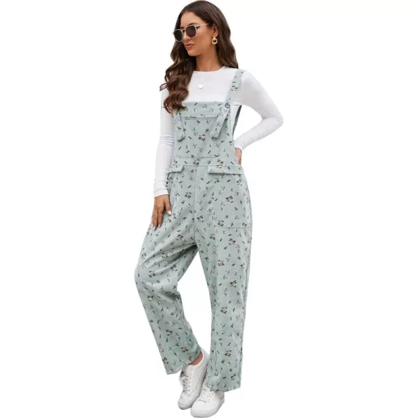 Flygo Womens Overalls Cotton Linen Overalls for Women Loose Fit Harem Wide Leg Jumpsuit with Pockets