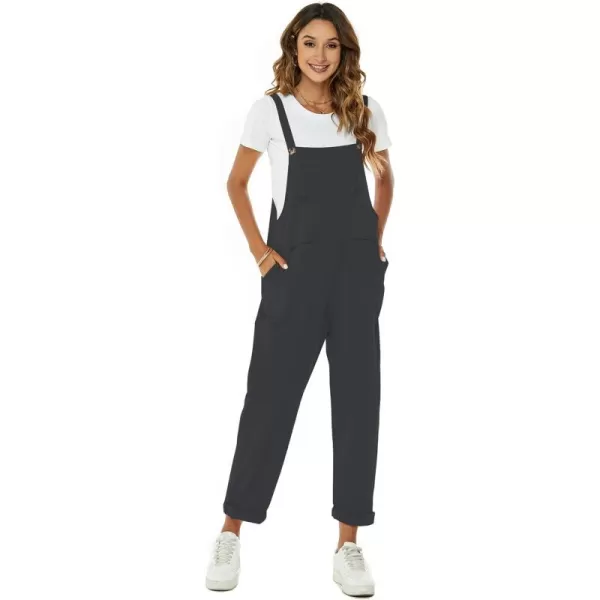 Flygo Womens Overalls Cotton Linen Overalls for Women Loose Fit Harem Wide Leg Jumpsuit with Pockets