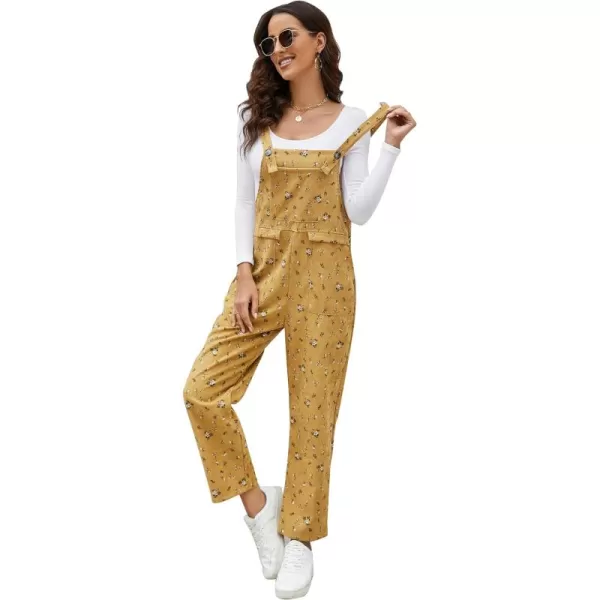 Flygo Womens Overalls Cotton Linen Overalls for Women Loose Fit Harem Wide Leg Jumpsuit with Pockets