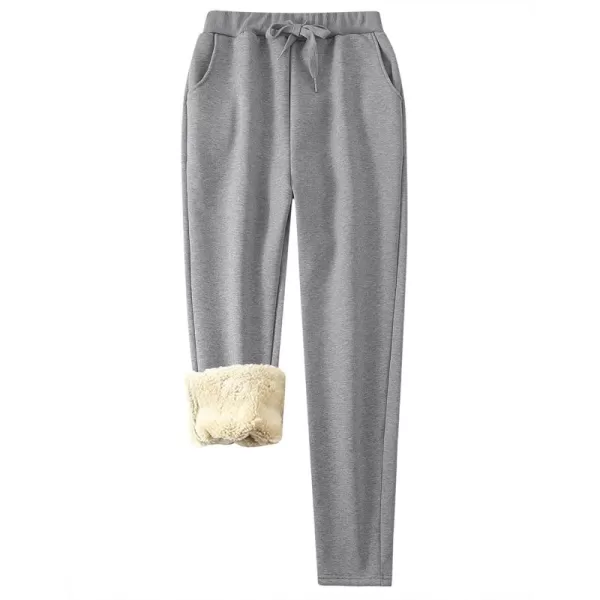 Flygo Womens Sherpa Lined Athletic Sweatpants Winter Active Joggers Fleece Pants)