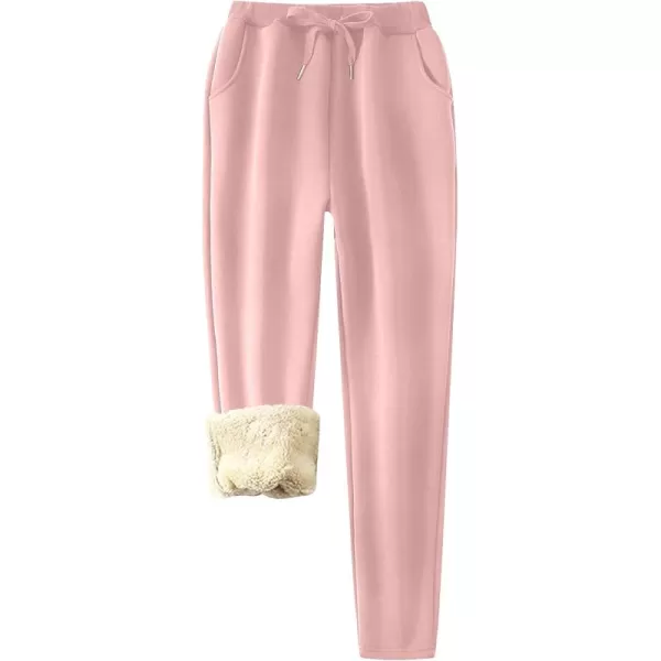 Flygo Womens Sherpa Lined Athletic Sweatpants Winter Active Joggers Fleece Pants)