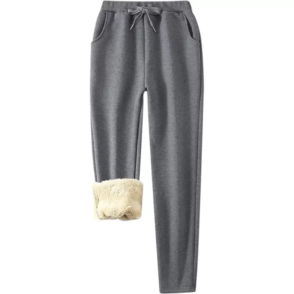 Flygo Womens Sherpa Lined Athletic Sweatpants Winter Active Joggers Fleece Pants)