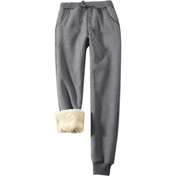Flygo Womens Sherpa Lined Athletic Sweatpants Winter Active Joggers Fleece Pants