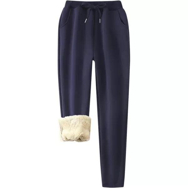 Flygo Womens Sherpa Lined Athletic Sweatpants Winter Active Joggers Fleece Pants)