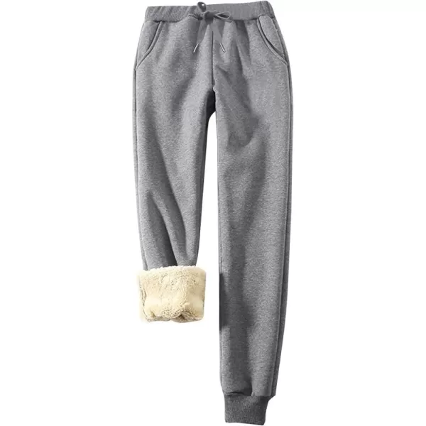 Flygo Womens Sherpa Lined Athletic Sweatpants Winter Active Joggers Fleece Pants