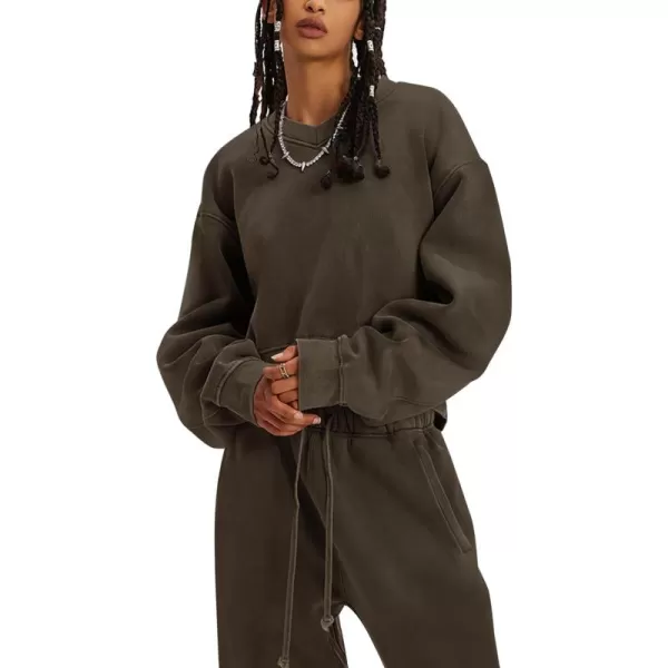 Flygo Womens Sweat Set Sweatsuit 2 Piece Outfits Pullover Sweatshirt Joggers Tracksuit Sets