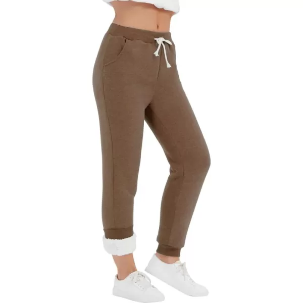 Flygo Women's Winter Warm Fleece Joggers Pants Sherpa Lined Athletic Active Sweatpants