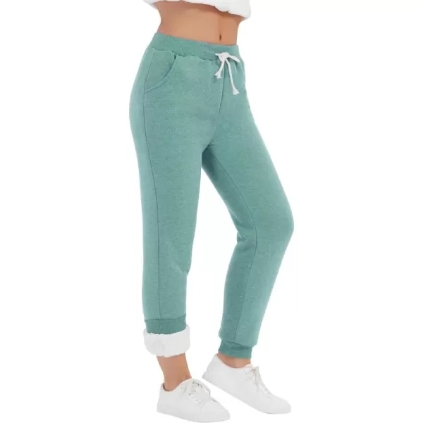Flygo Women's Winter Warm Fleece Joggers Pants Sherpa Lined Athletic Active Sweatpants