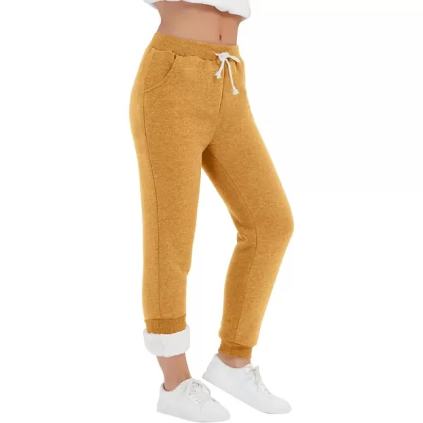 Flygo Women's Winter Warm Fleece Joggers Pants Sherpa Lined Athletic Active Sweatpants