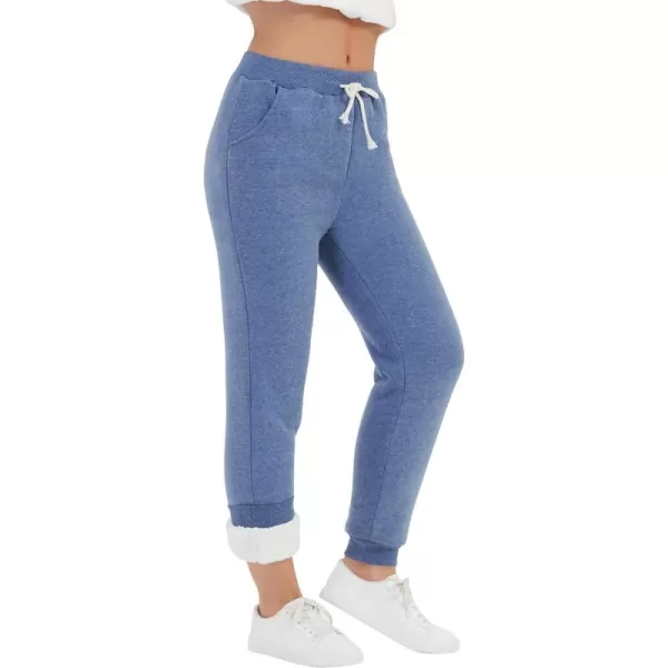 Flygo Women's Winter Warm Fleece Joggers Pants Sherpa Lined Athletic Active Sweatpants
