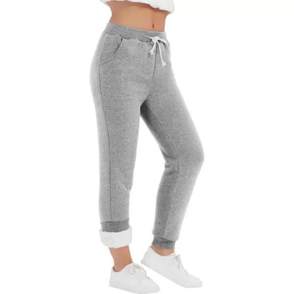 Flygo Women's Winter Warm Fleece Joggers Pants Sherpa Lined Athletic Active Sweatpants