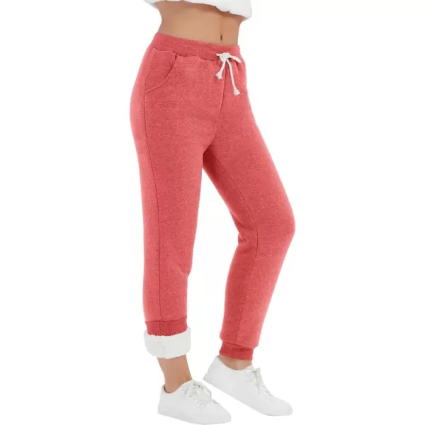 Flygo Women's Winter Warm Fleece Joggers Pants Sherpa Lined Athletic Active Sweatpants